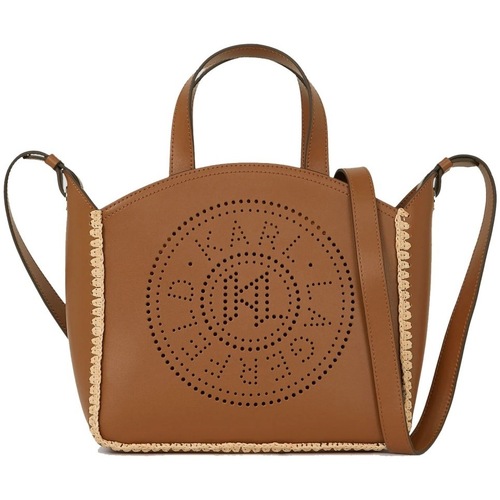 Malas Mulher Bolsa Karl Lagerfeld CIRCLE SM TOTE RAFFIA WHIP Castanho