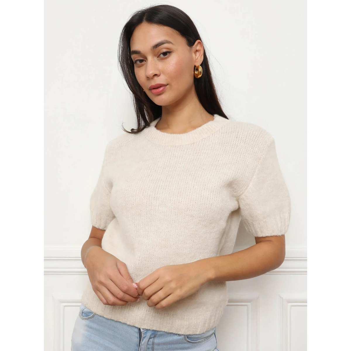 Textil Mulher camisolas La Modeuse 74093_P175211 Bege