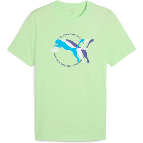 Textil Homem Polos mangas curta Puma _M_GRAPHICS Multiple Ca Verde
