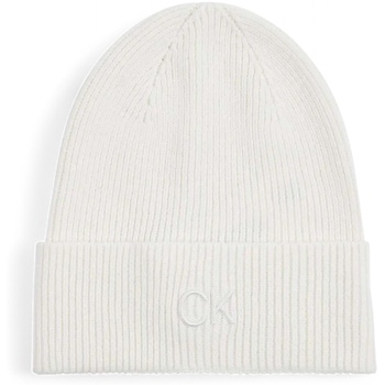 Acessórios Mulher Gorro Calvin Klein Jeans CK EMBROIDERY FINE RIB BEANIE K60K612590 Branco