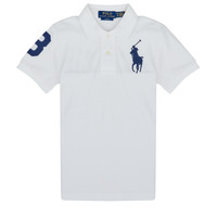 Textil Rapaz Polos mangas curta Polo Ralph Lauren SLIM POLO Branco / Branco