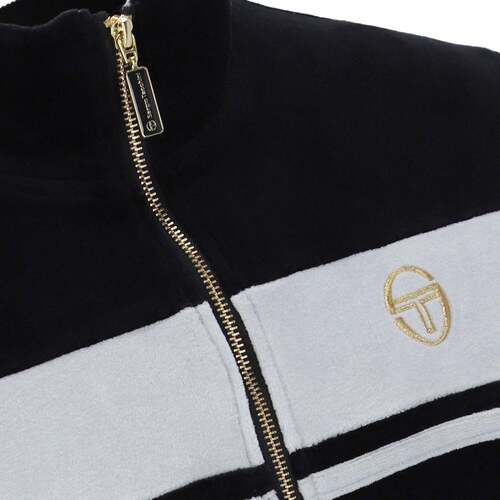 Sergio Tacchini Damarindo Velour Track Top Jacket Black Preto