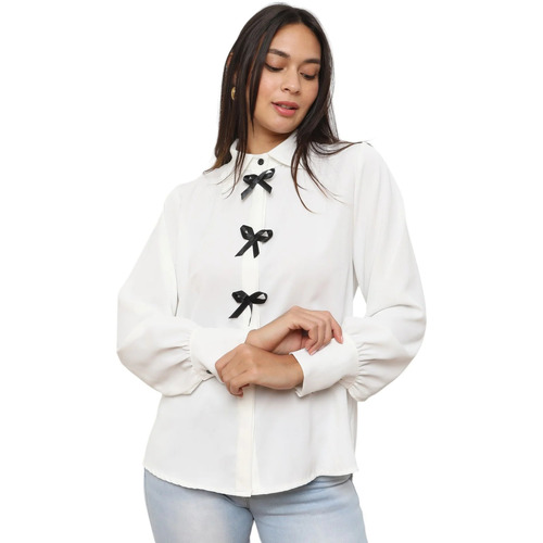 Textil Mulher camisas La Modeuse 74068_P175133 Branco