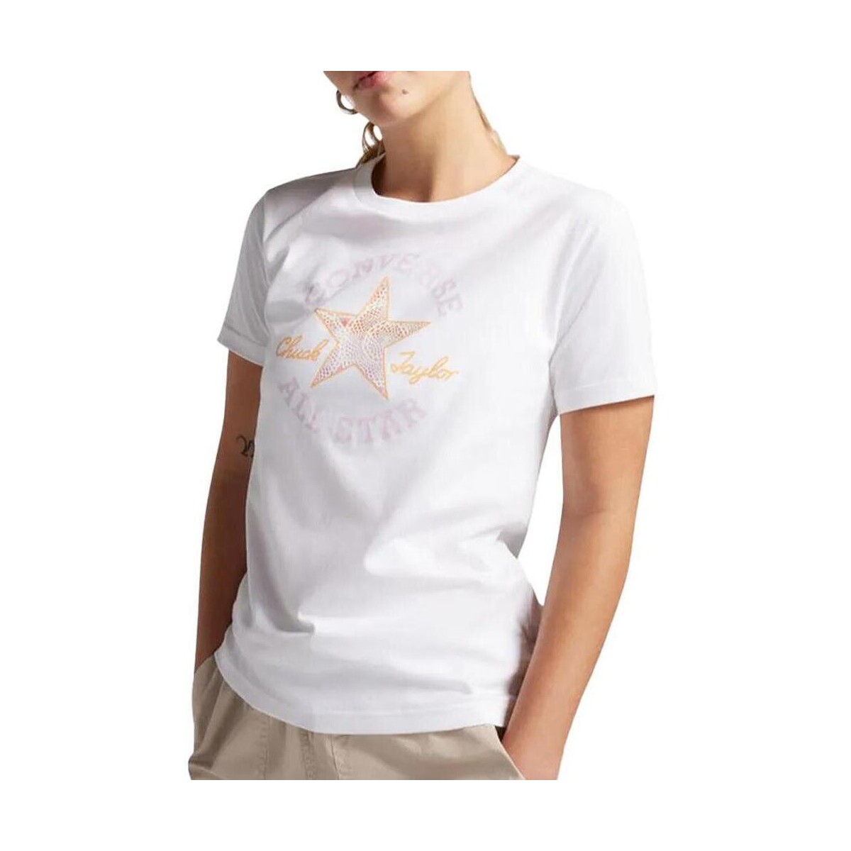 Textil Mulher T-shirts e Pólos Converse  Branco