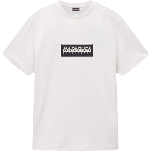 Textil Homem Polos mangas curta Napapijri S-BOX LOGO Branco