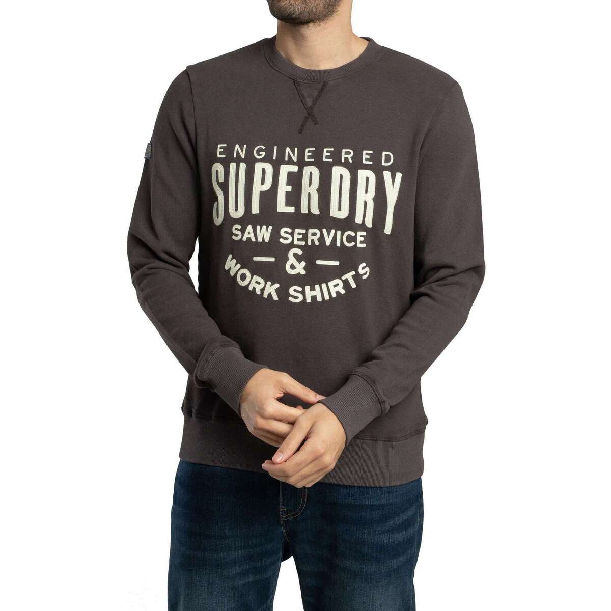 Textil Homem Sweats Superdry Sweatshirt com apliques de vestuário de trabalho Preto