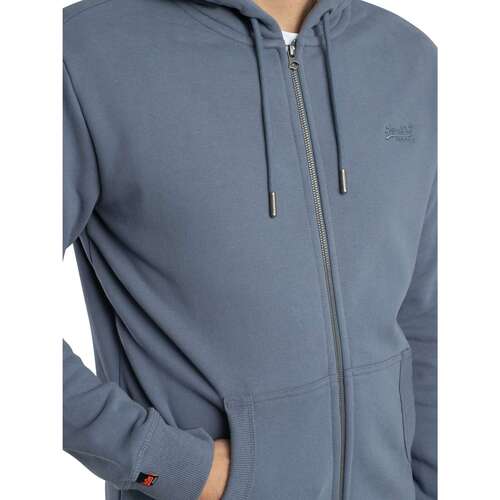 Superdry Casaco com capuz com fecho de correr com logótipo essencial Azul
