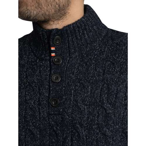 Superdry Camisola com botões de pescoço Azul
