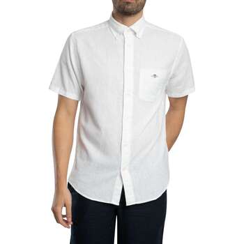 Gant Camisa de manga curta em linho de algodão regular