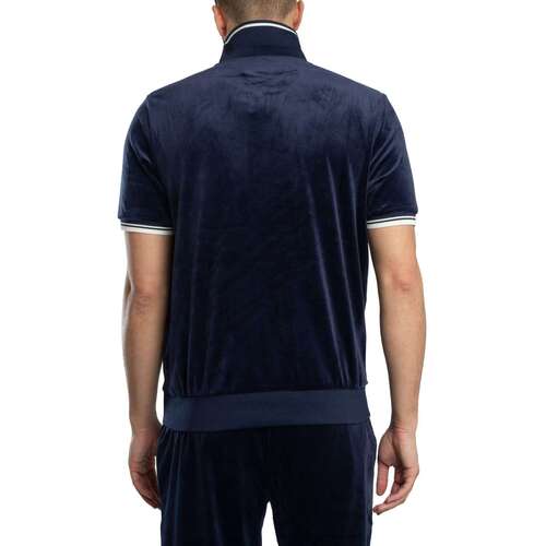 Fila Camisa pólo de veludo felpudo com fecho Azul