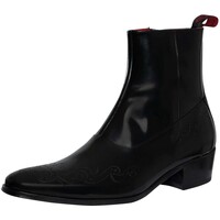 Sapatos Homem Botas Jeffery-West Botas Chelsea em pele com fecho de correr Lightning Bolt Preto