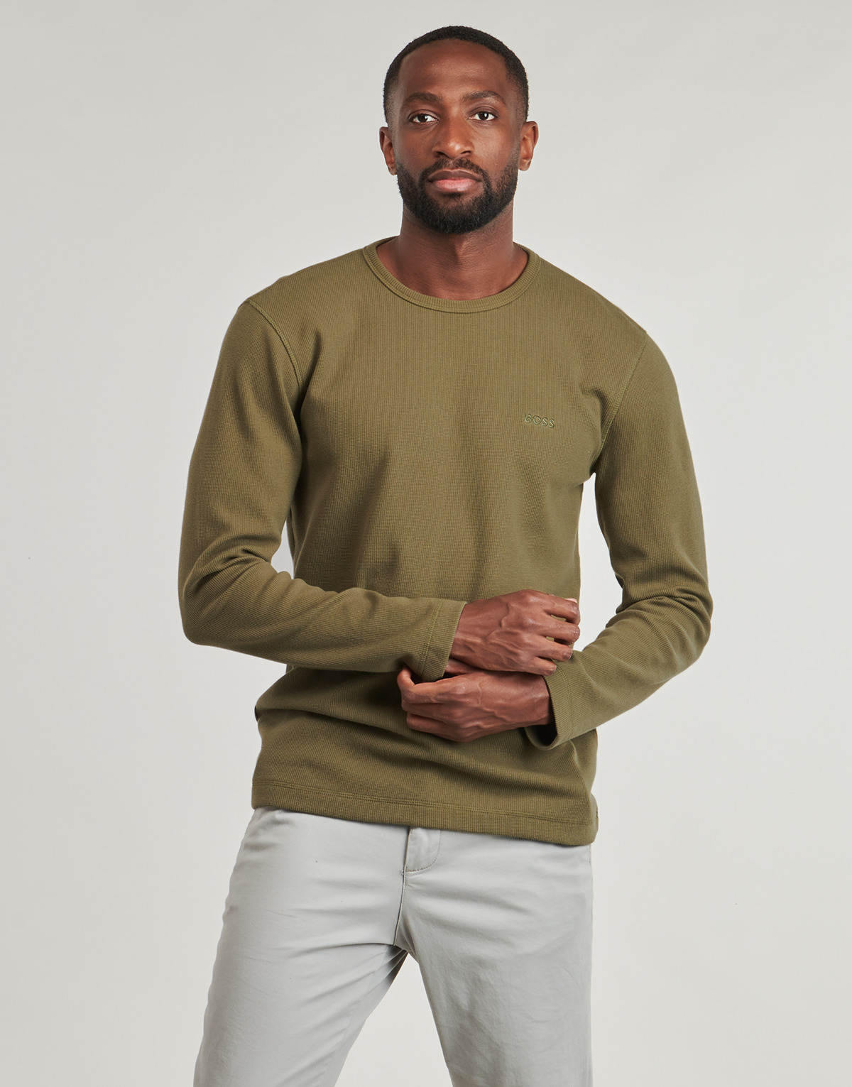 Textil Homem T-shirt mangas compridas BOSS Tempesto Cáqui
