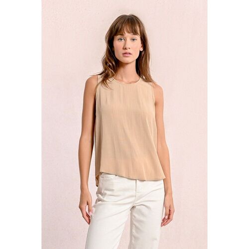 Textil Mulher Tops sem mangas Molly Bracken T1801DP-BEIGE Bege