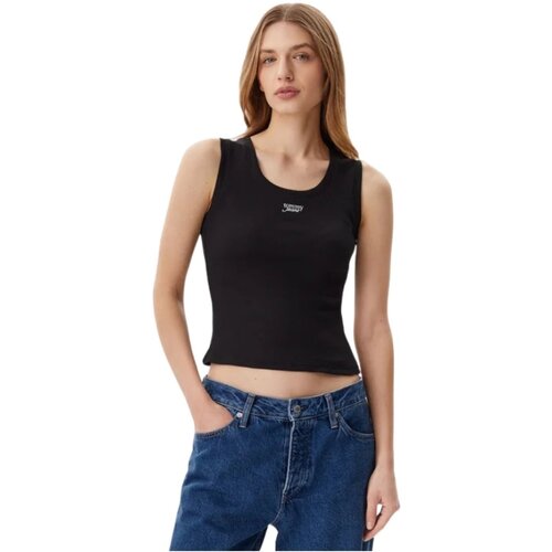 Textil Mulher T-shirts e Pólos Tommy Jeans DW0DW21369 Preto