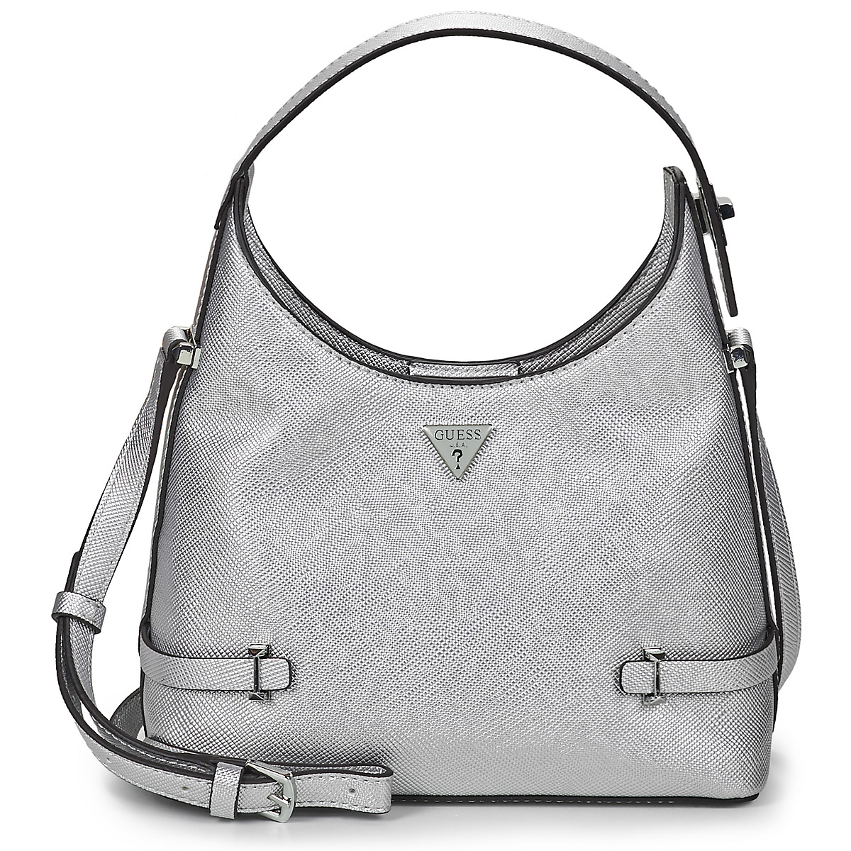 Malas Mulher Bolsa de ombro Guess ROSALBA SMALL HOBO CROSSBODY Prata