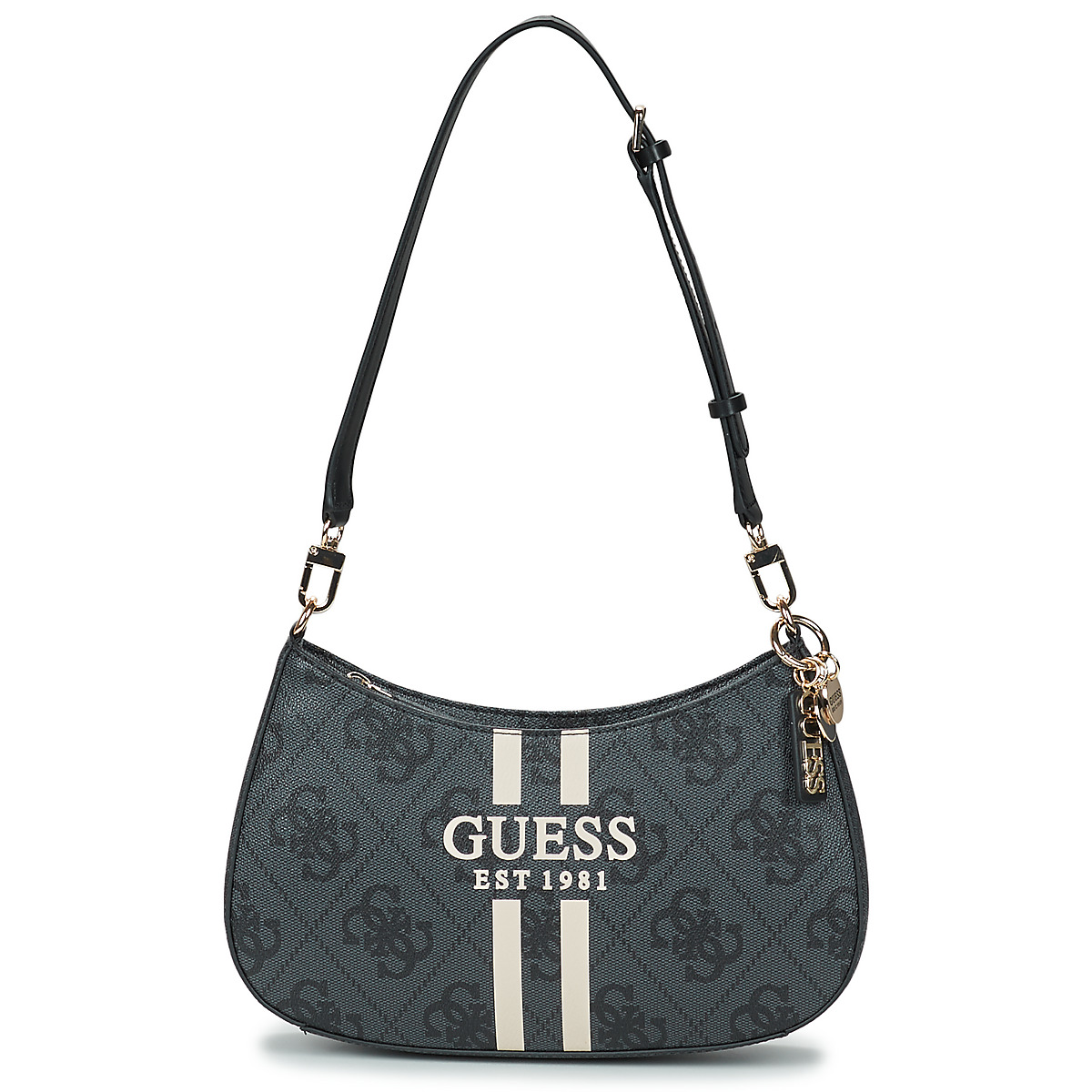 Malas Mulher Bolsa de ombro Guess NOELLE II TOP ZIP SHOULDER BAG Preto