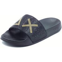 Sapatos Mulher Chinelos Sun68 X35205 Slippers Logo Strass Preto