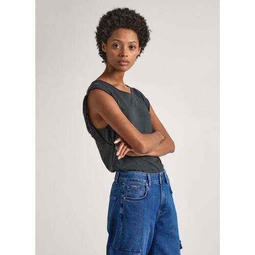 Textil Mulher T-shirt mangas compridas Pepe jeans  Cinza