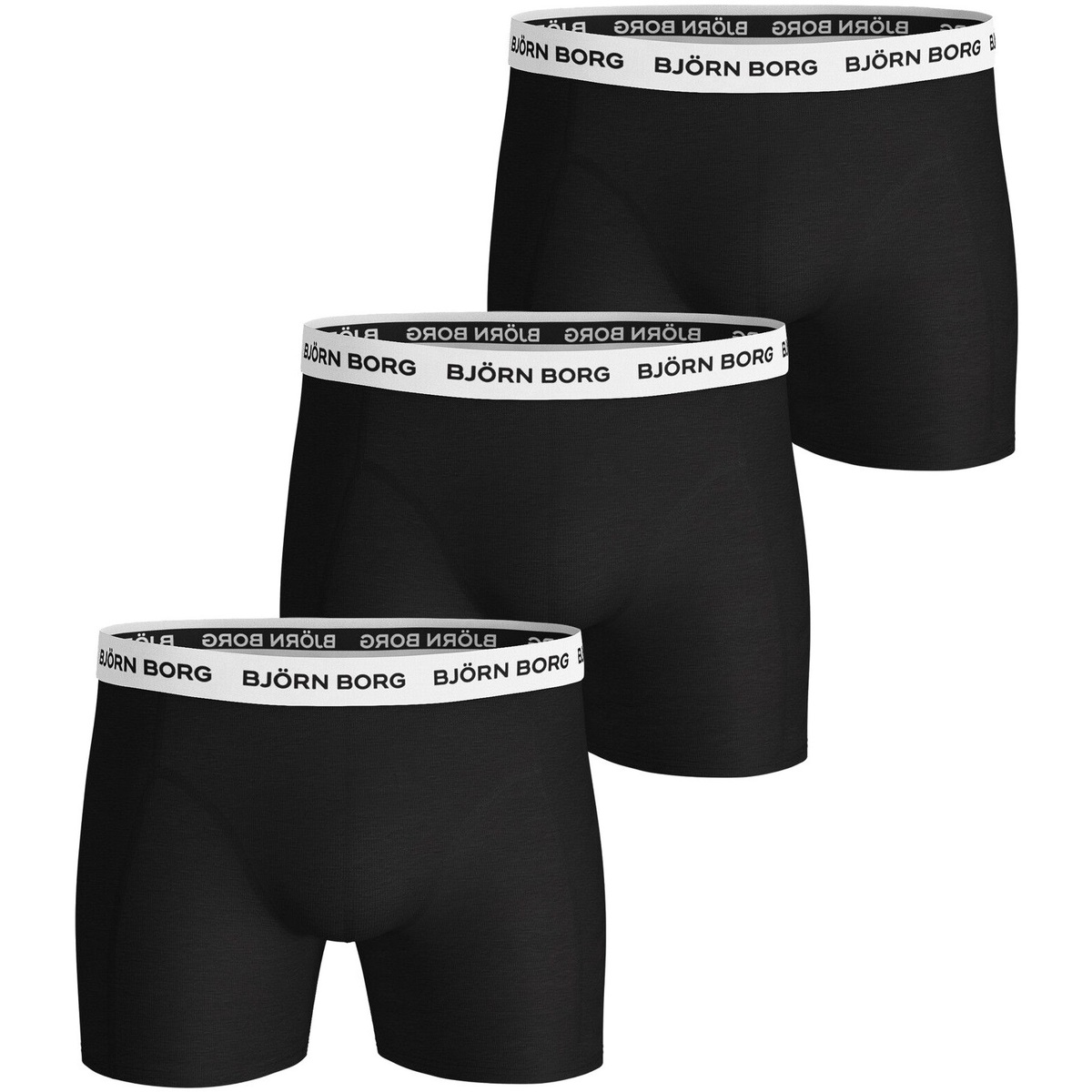 Roupa de interior Homem Boxer Björn Borg 3-Pack Boxers Contrast Zwart/Wit Preto
