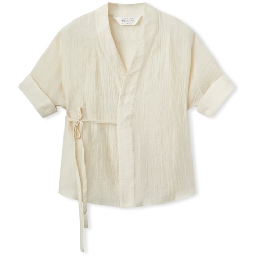 Textil Mulher Tops / Blusas Compania Fantastica COMPAÑIA FANTÁSTICA Camisa 11319 - Ecru Branco