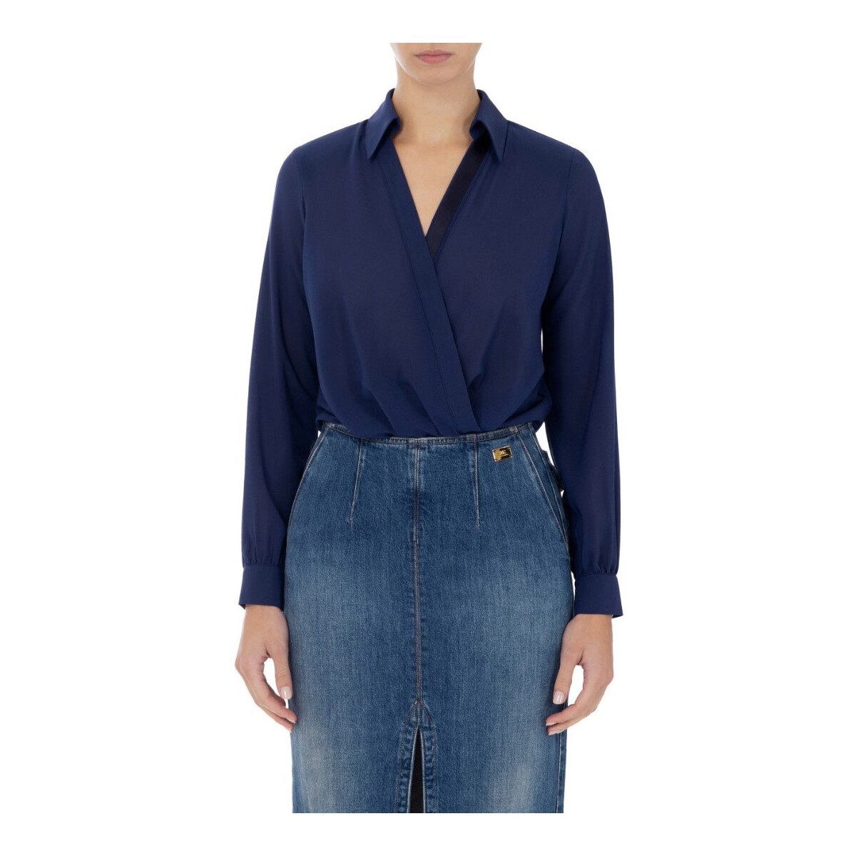 Textil Mulher camisas Elisabetta Franchi CB00751E2 Azul