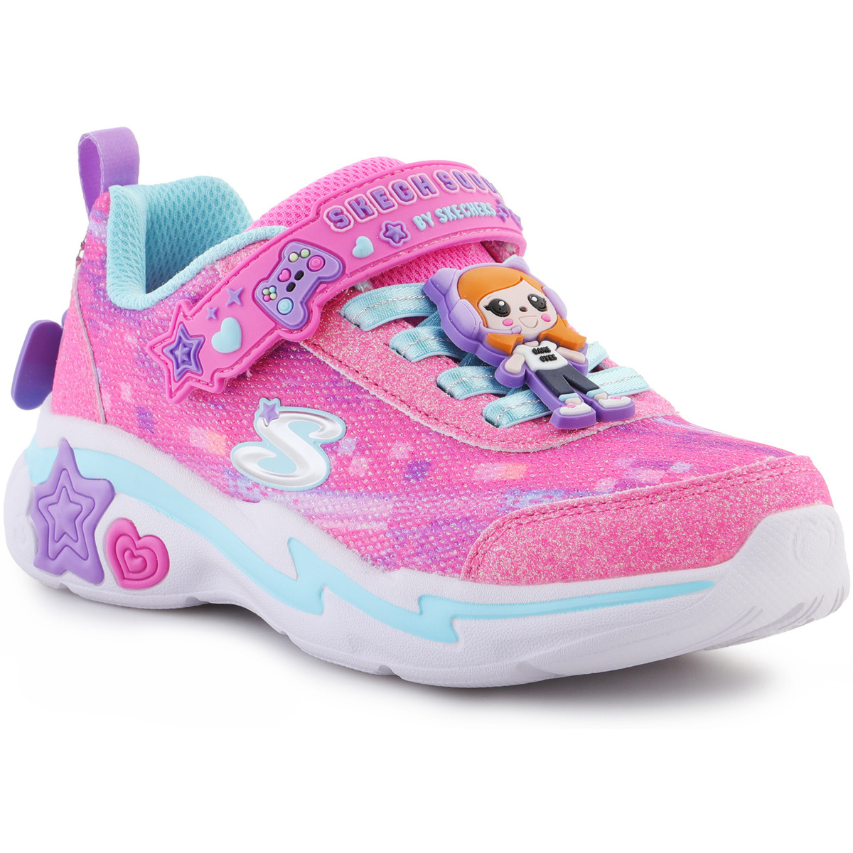 Sapatos Rapariga Sandálias Skechers SNUGGLE SNEAKS Skech Squad 302214L-PKMT Pink/Multi Rosa