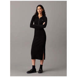 Textil Mulher Vestidos Calvin Klein Jeans J20J224456-BEH-2-1 Preto