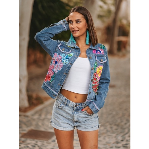 Textil Mulher Casacos  Isla Bonita By Sigris Jaqueta Azul
