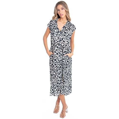 Textil Mulher Vestidos compridos Isla Bonita By Sigris Vestido Midi Longo Preto