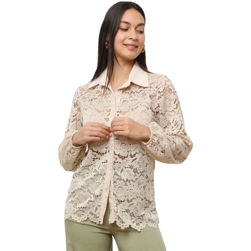 Textil Mulher camisas La Modeuse 74368_P175843 Bege