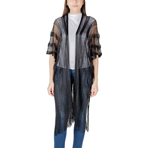 Textil Mulher Casacos  Liu Jo PONCHO RETE LUREX 2A5001T0300 Preto