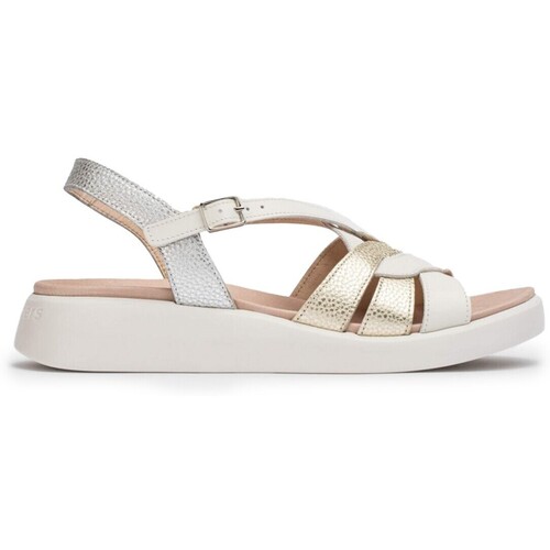 Sapatos Mulher Sandálias Wonders SANDALIA METALIZADA DE PIEL  PATERNA C-6530 PLATINO Ouro