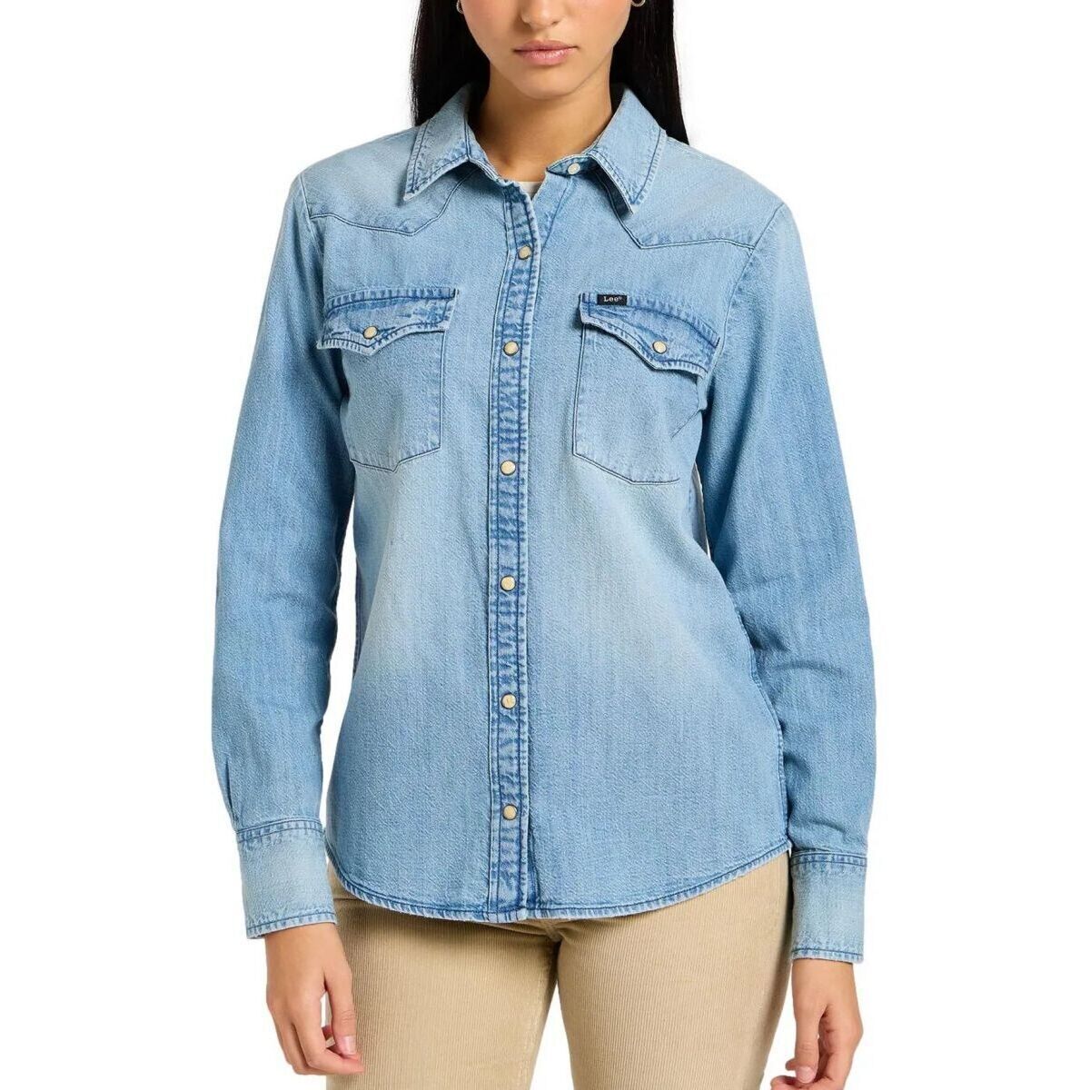 Textil Mulher camisas Lee 112355108 REGULAR WESTERN-MODERN BLUE Azul