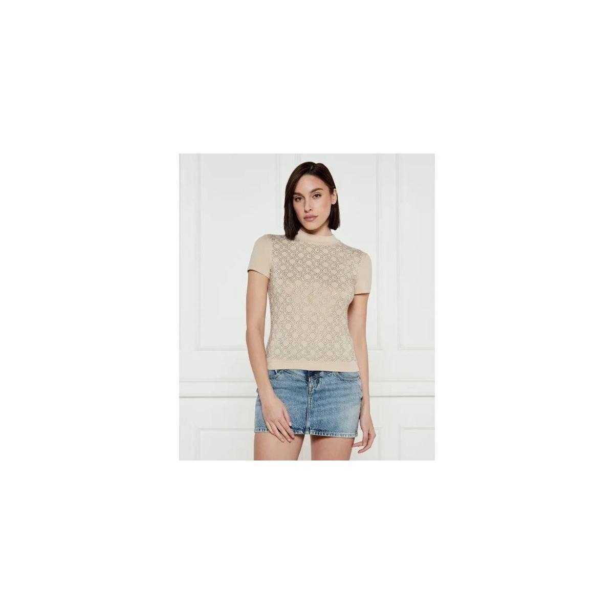 Textil Mulher T-shirts e Pólos Guess W5RI15 J1314-A90F Bege