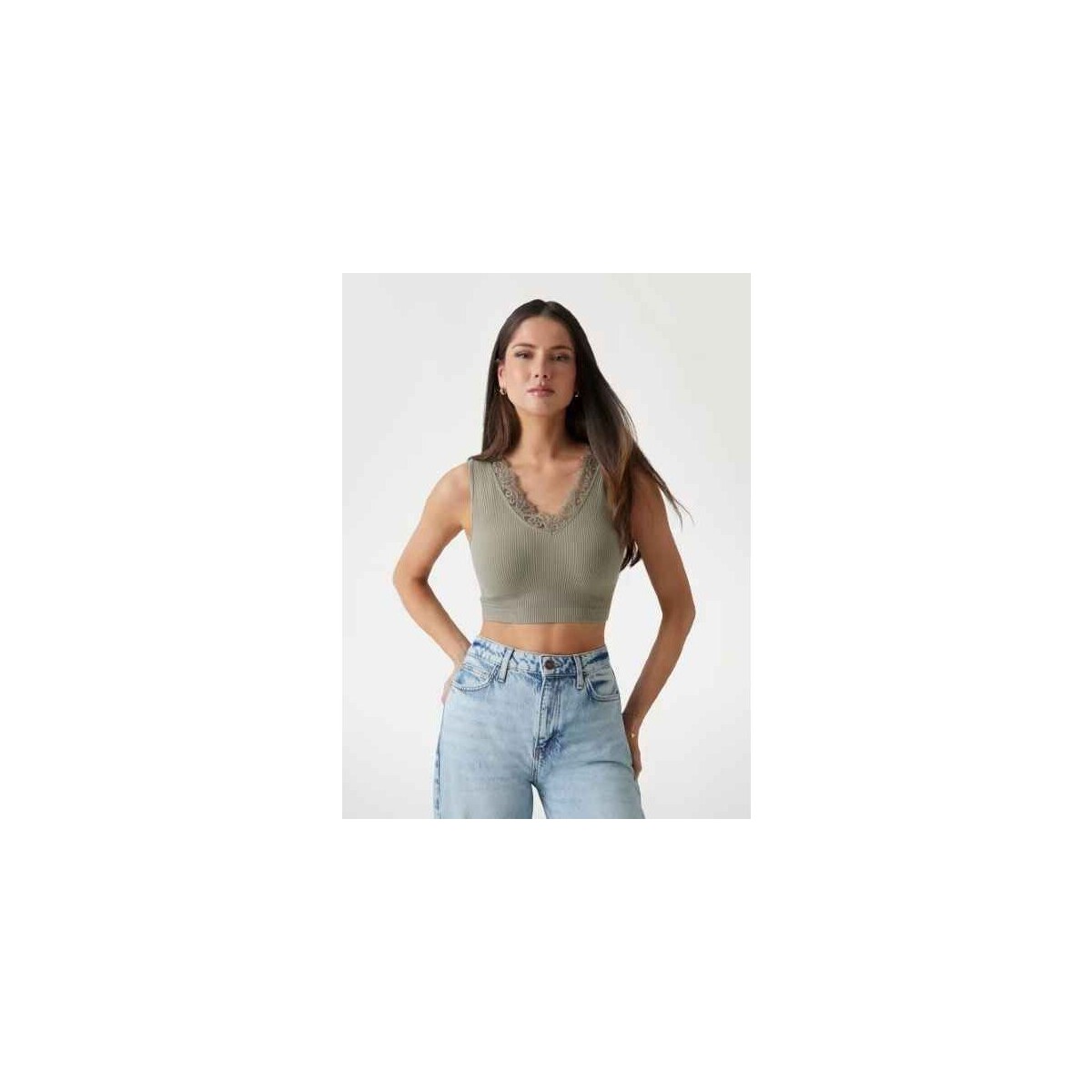 Textil Mulher Tops sem mangas Guess W5GZ09 Z2ZN0-G9D5 Verde