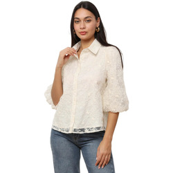 Textil Mulher camisas La Modeuse 74471_P176019 Bege