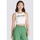 Textil Mulher T-shirts e Pólos Vans CHECK WASH FITTED CROP Branco