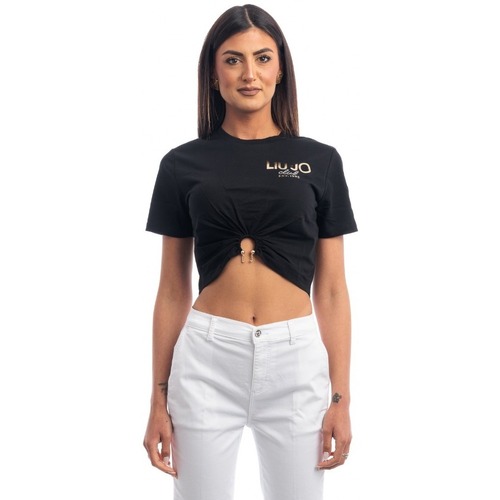 Textil Mulher T-shirts e Pólos Liu Jo WA5139JS923 Preto