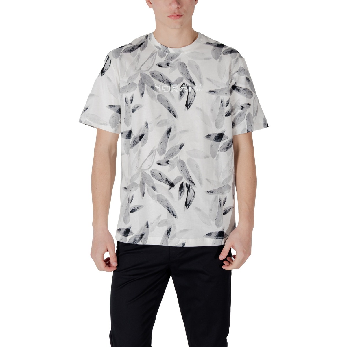 Textil Homem Polos mangas compridas Antony Morato RELAXED FIT WITH MATT FOAM LOGO PRINT MMKS02512-FA140285 Branco