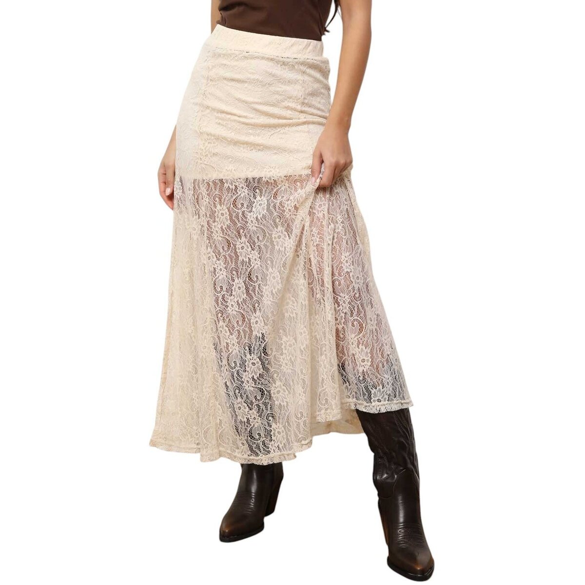 Textil Mulher Saias La Modeuse 74429_P175947 Bege