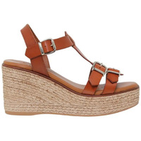 Sapatos Mulher Sandálias Blusandal |Sandálias de plataforma em pele|Mulher Castanho