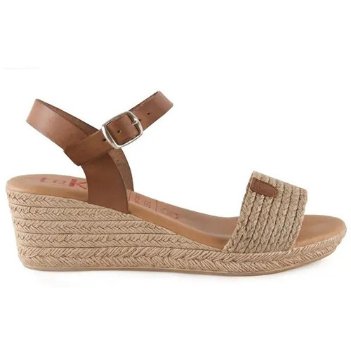 Sapatos Mulher Sandálias Chamby |Sandálias de couro e juta natural |Mulher Bege