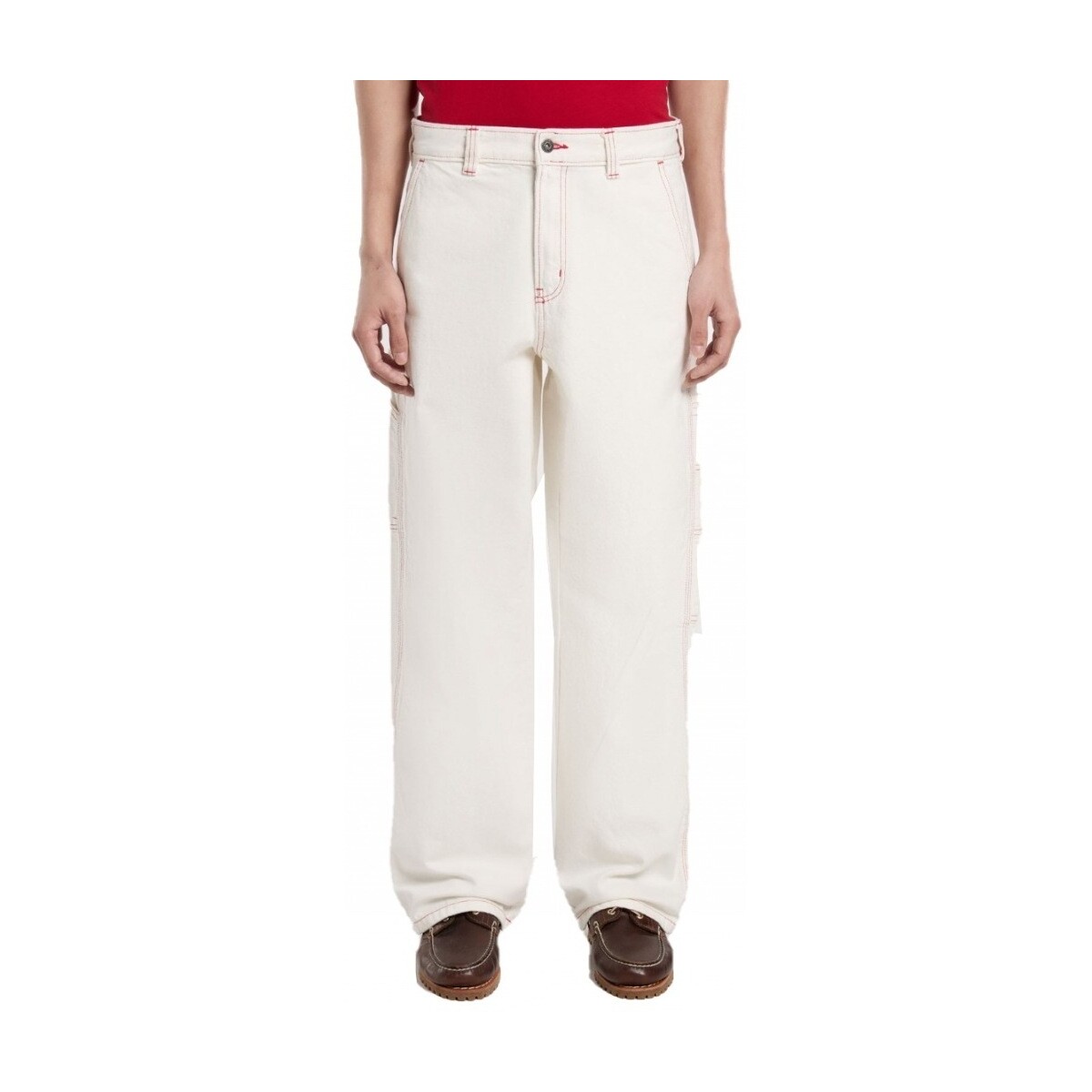 Textil Mulher Calças Dickies LOOSE DENIM PAINTER Branco