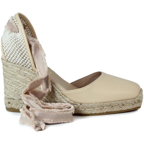 Sapatos Mulher Sandálias Gaimo ALPARGATA DE PIEL CON CUÑA DE YUTE  GEMI 7 ROSA Rosa