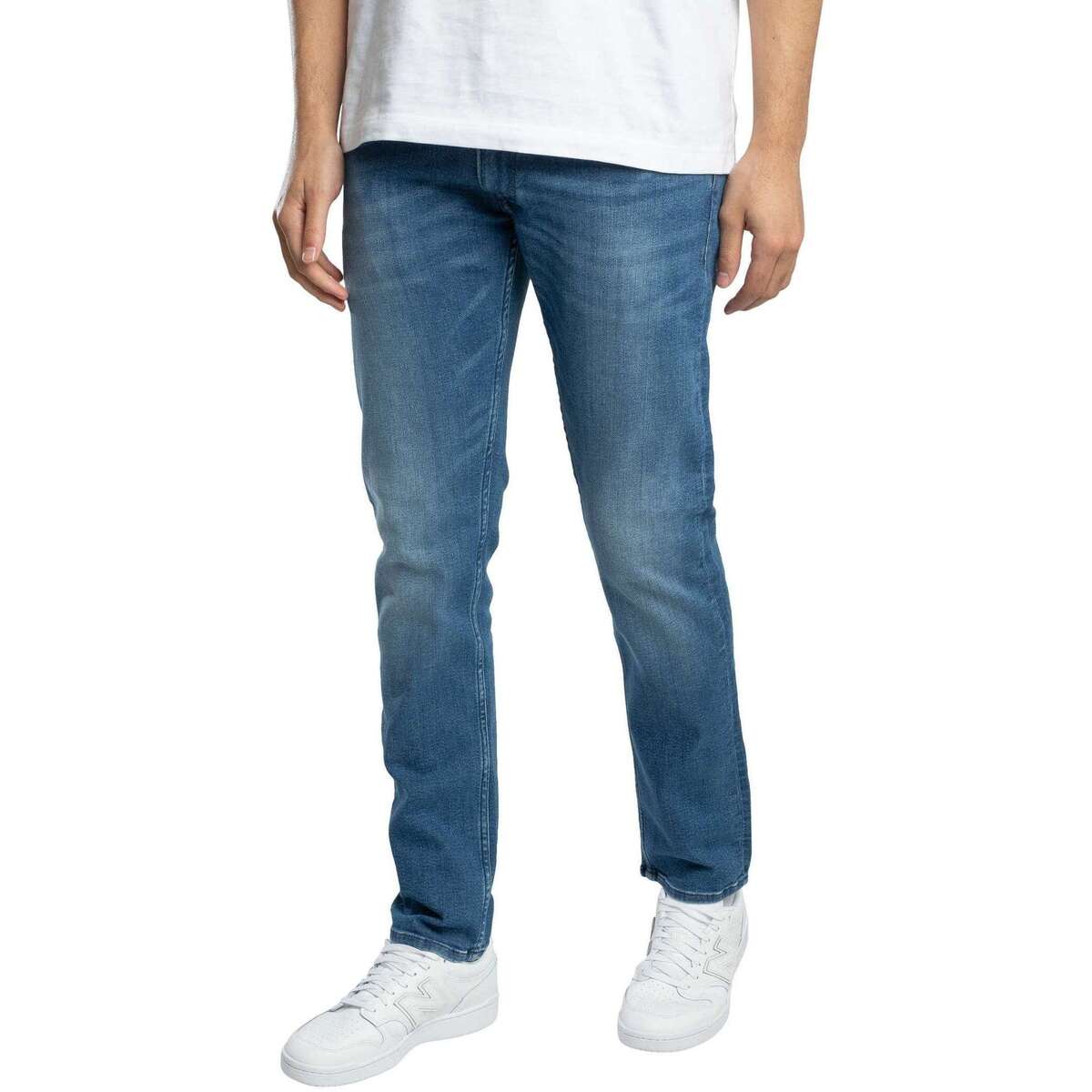 Textil Homem Calças Jeans Replay Calças de ganga direitas Grover Azul