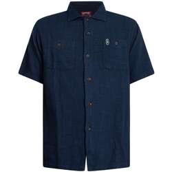 Textil Homem Camisas mangas curtas Superdry Camisa de manga curta com textura Merchant Azul