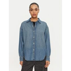 Textil Mulher camisas Wrangler 112356474-NATURAL WHISKERS Azul