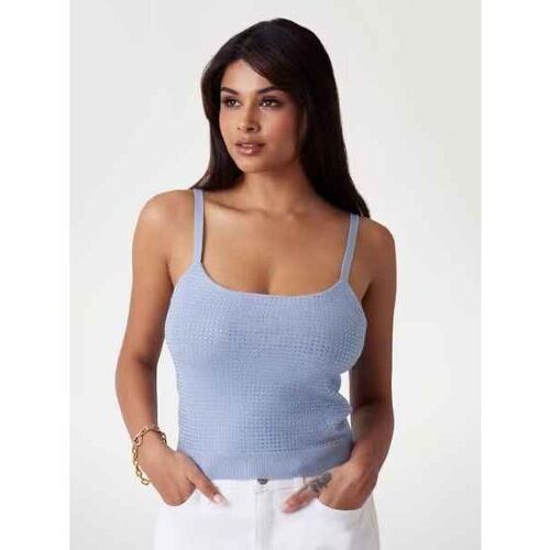 Textil Mulher Tops sem mangas Guess W5GR47 Z3MN2-A70Q Azul