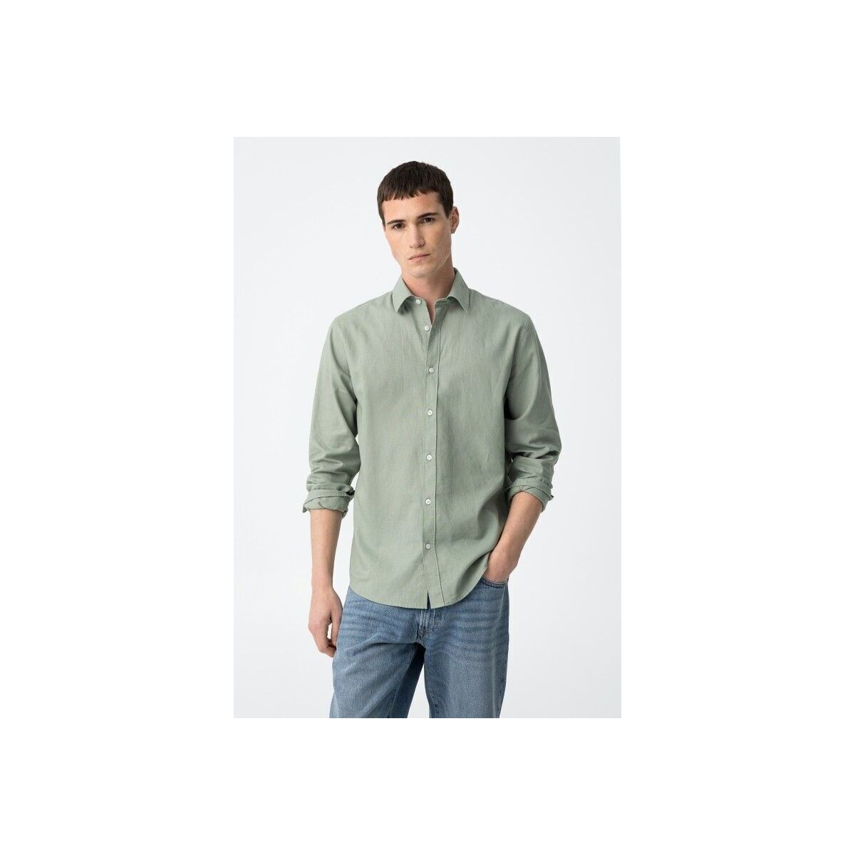 Textil Homem Camisas mangas comprida Tiffosi 10060305-805-4-1 Verde