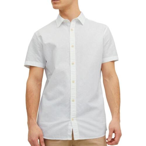 Textil Homem Camisas mangas curtas Jack & Jones  Branco